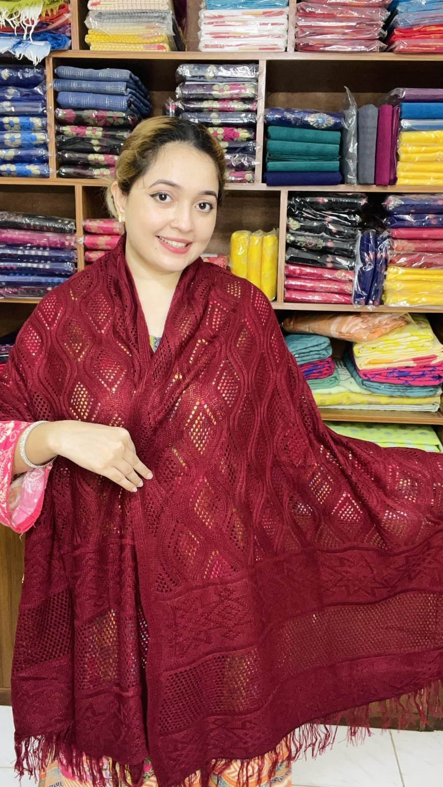 Premium Kushikata Shawl (Marun)