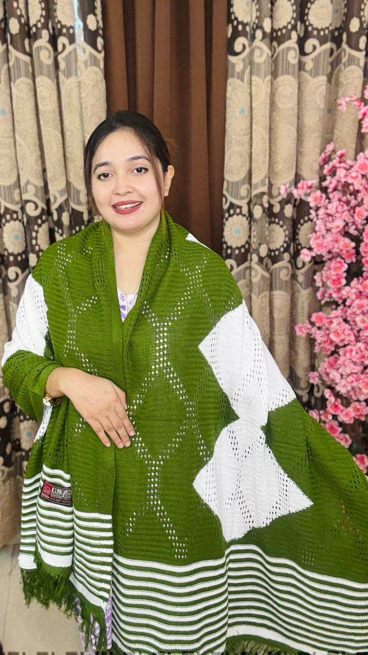 Double Shade Kushikata (Olive and White)