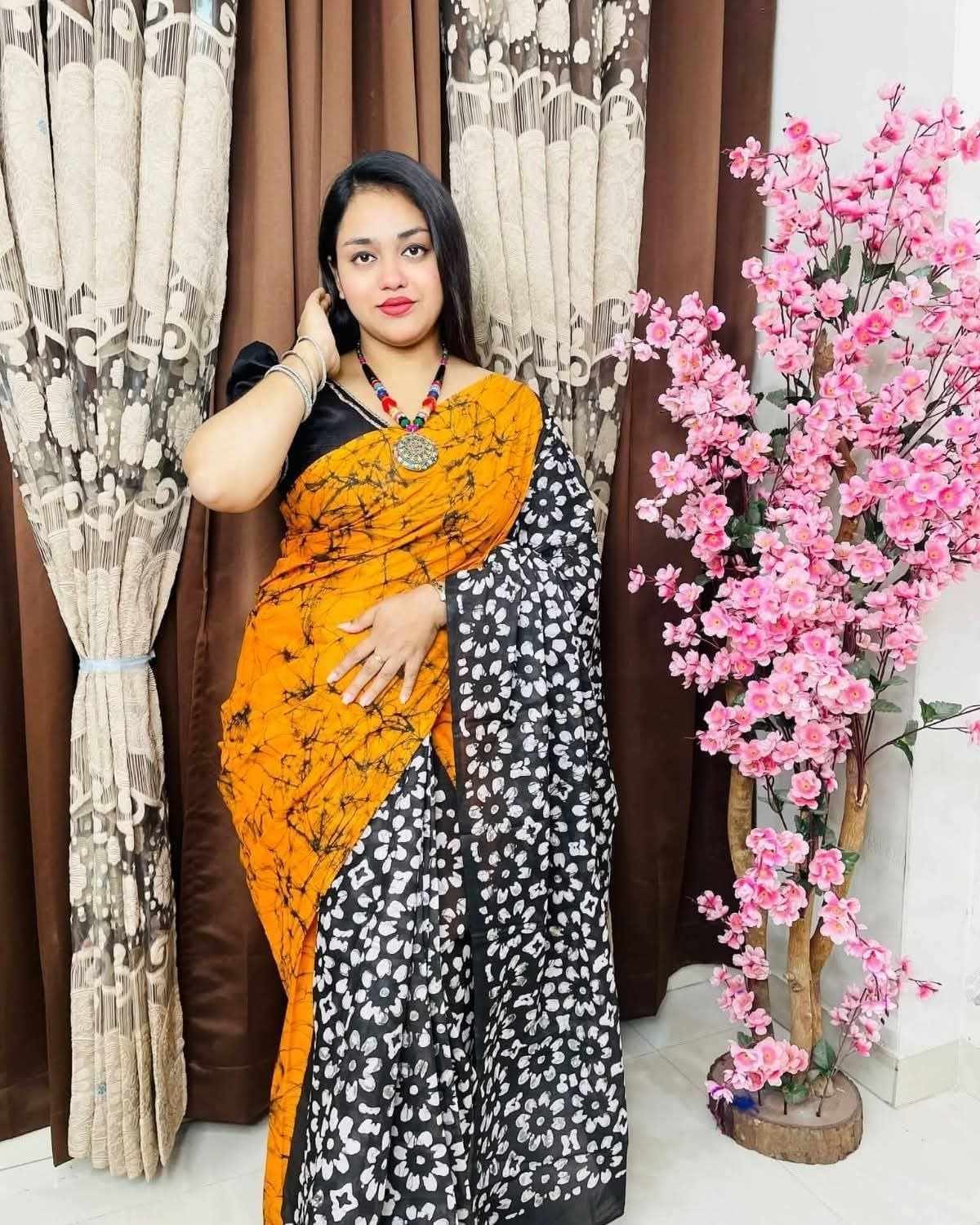 কুমিল্লা সুতি মোম বাটিক শাড়ি